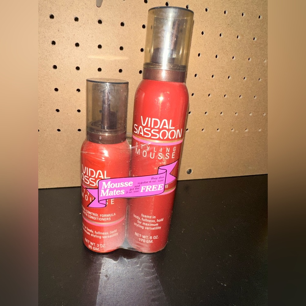 (1) Vintage Combo Pack1985 Vidal Sassoon Styling Mousse Extra Control Formula